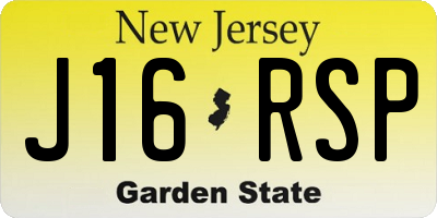 NJ license plate J16RSP