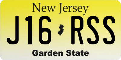 NJ license plate J16RSS