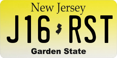 NJ license plate J16RST