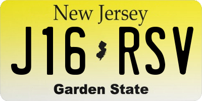 NJ license plate J16RSV