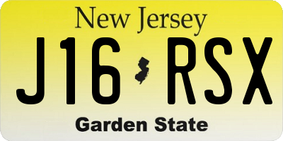 NJ license plate J16RSX
