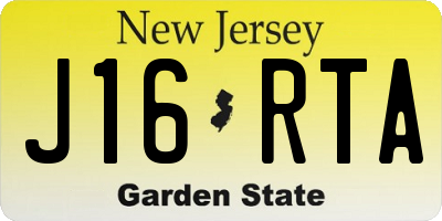 NJ license plate J16RTA