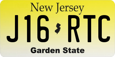 NJ license plate J16RTC