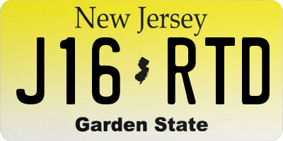 NJ license plate J16RTD