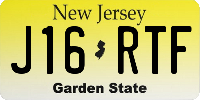 NJ license plate J16RTF