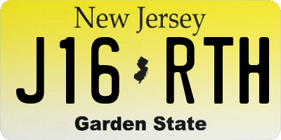 NJ license plate J16RTH