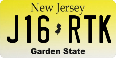 NJ license plate J16RTK