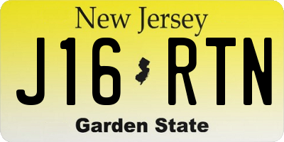 NJ license plate J16RTN