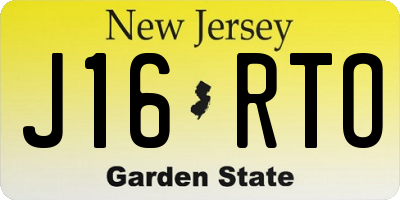 NJ license plate J16RTO
