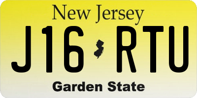 NJ license plate J16RTU