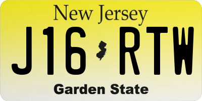 NJ license plate J16RTW