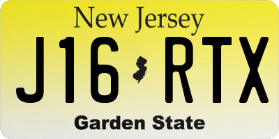 NJ license plate J16RTX