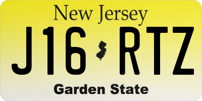 NJ license plate J16RTZ