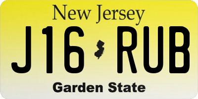 NJ license plate J16RUB
