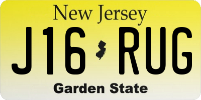 NJ license plate J16RUG