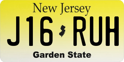 NJ license plate J16RUH