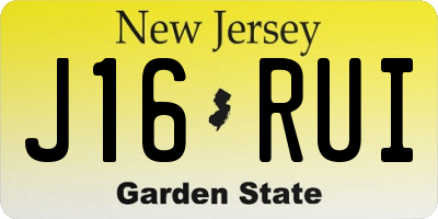 NJ license plate J16RUI