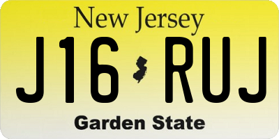 NJ license plate J16RUJ