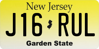 NJ license plate J16RUL