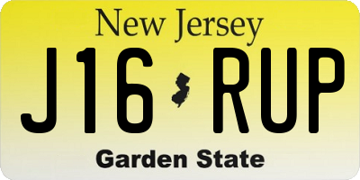 NJ license plate J16RUP