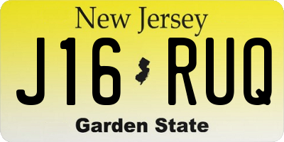 NJ license plate J16RUQ