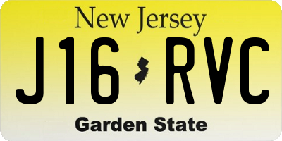 NJ license plate J16RVC