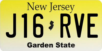 NJ license plate J16RVE
