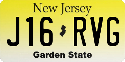 NJ license plate J16RVG