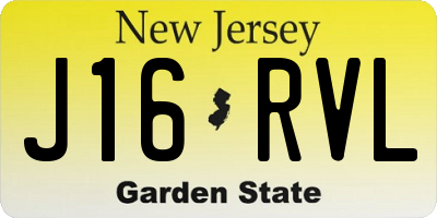 NJ license plate J16RVL