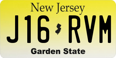 NJ license plate J16RVM