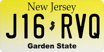 NJ license plate J16RVQ