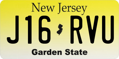 NJ license plate J16RVU