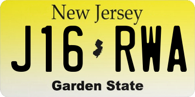 NJ license plate J16RWA