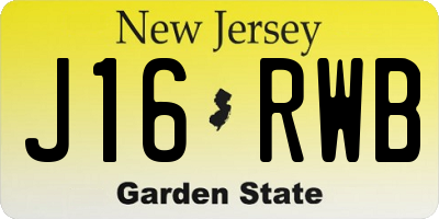 NJ license plate J16RWB