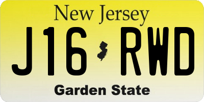NJ license plate J16RWD