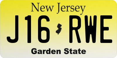 NJ license plate J16RWE