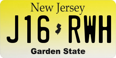 NJ license plate J16RWH