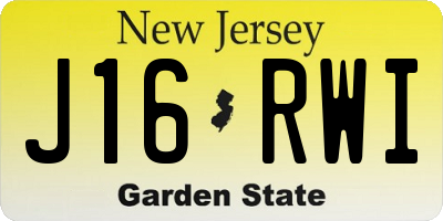 NJ license plate J16RWI