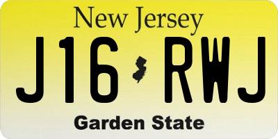 NJ license plate J16RWJ