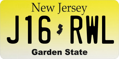 NJ license plate J16RWL