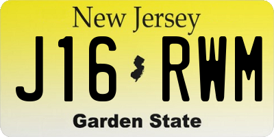 NJ license plate J16RWM