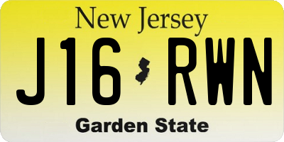 NJ license plate J16RWN