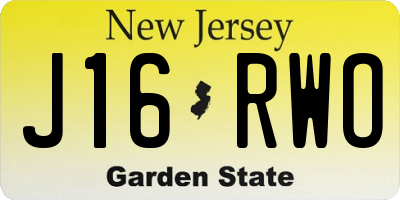 NJ license plate J16RWO