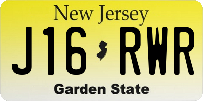 NJ license plate J16RWR