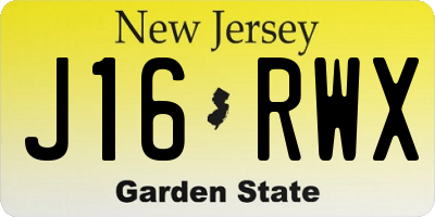 NJ license plate J16RWX