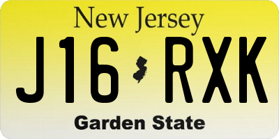 NJ license plate J16RXK