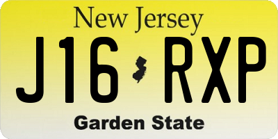 NJ license plate J16RXP