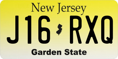 NJ license plate J16RXQ