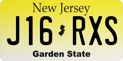 NJ license plate J16RXS