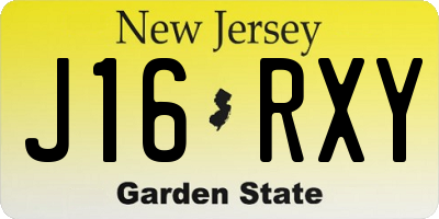 NJ license plate J16RXY
